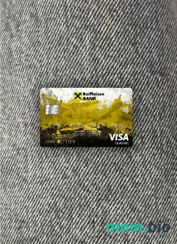 Romania Raiffeisen bank visa classic card wygląd fotograficzny skan PSD + zdjęcie
